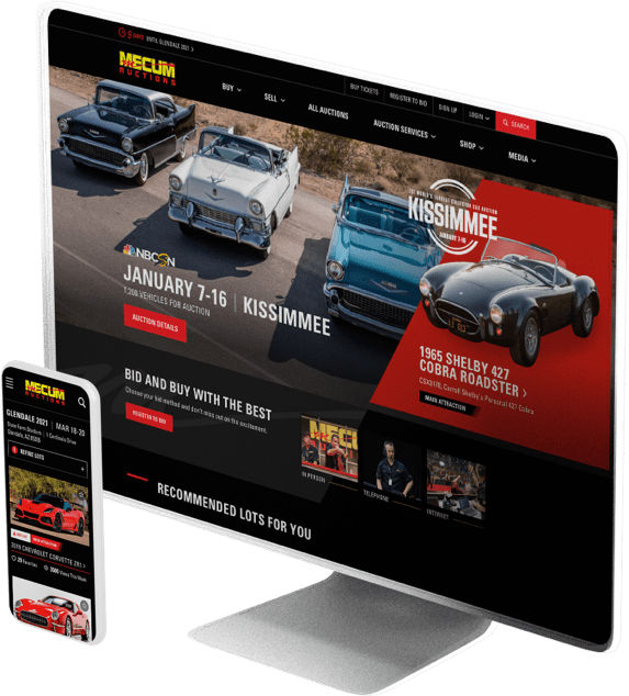 Mecum Auction website design