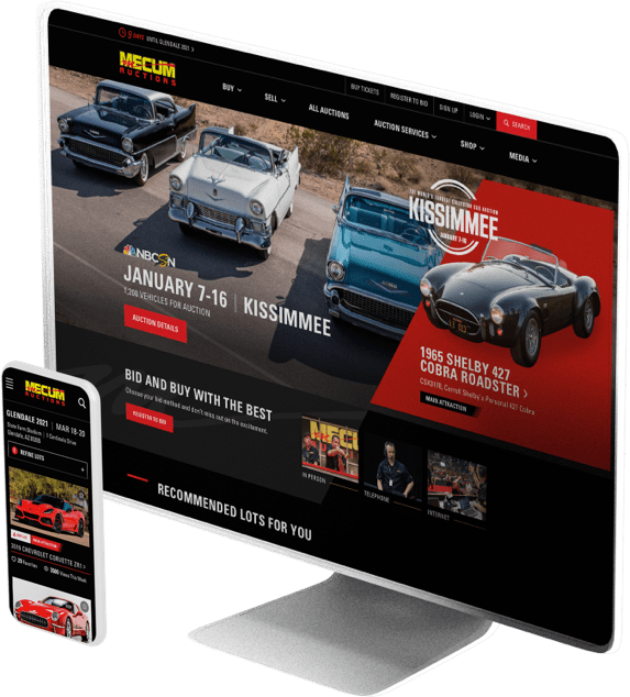 Mecum Auctions website design